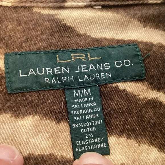 LRL Lauren Jean Co Ralph Lauren Animal Print Jean Jacket Women’s size medium - Picture 6 of 11